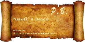 Puskás Bence névjegykártya